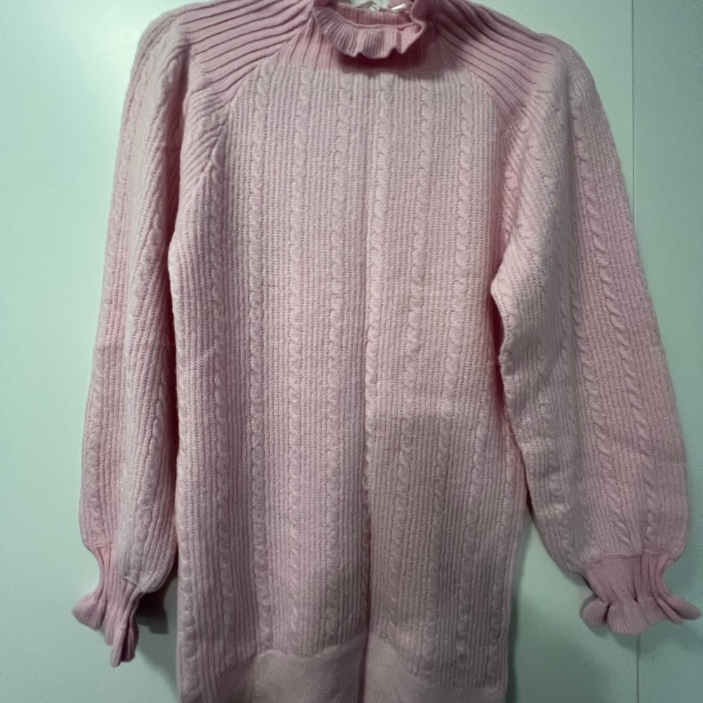 Pink Ruffled Knit Sweater - Picture 2 of 5